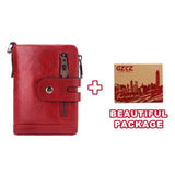 GZCZ Men'S Genuine Leather Wallet High Quality Short Coin Purse Rfid Wallet