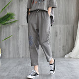 Johnature New Cotton Three Quarter Sleeve Casual Retro Print Ladies Sets 2019 Summer Spring Pullover o-neck Women Set