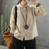 Johnature 2019 New Style Cotton Linen Casual Fashion Long Sleeve Women Blouse turn-down Collar Loose Spring Female Blouse