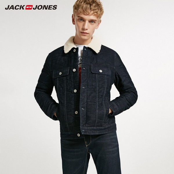 JackJones Men's Spring Thickened Cotton Denim Jacket J|218457502