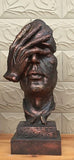Smoking a cigar Portrait of Sculpture Creative Home Decorative Resin Figurines Not Hear/talk/see Study Room Decor Accessories